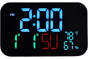 ZAICOLER WiFi Smart Clock Real Time Time, Date, Weekday Display Large LED Screen Four Brightness Levels Desk Clock with Sync 