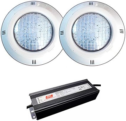 2 white LED spotlights with transformer