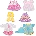 For 14-16 Inch Alive Baby Doll Handmade Lovely Dress Barbie Clothes Outfits Costumes Dolly Pretty Doll Cloth Accessories Cap Set of 6