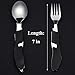 Camping Utensil HIKENTURE 4-In-1 Stainless Steel Fork Knife Spoon Bottle Opener Set with Storage Case (Black)