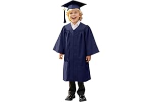 2026 Kids Graduation Gown and Cap Set for Kindergarten Preschool Boys Girls Ceremonies Outfit with Tassel
