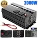 Digital Display 2000W Car Power Inverter DC 12V to AC 110V Modified Sine Wave Converter wtih 4 USB Ports & Adapters for Device Electronic Charging, 3 Year Warranty primary