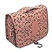 Perchedl Large-capacity Multi-function Portable Travel Cosmetic Bag, Waterproof Hanging Storage Bag, Unisex, Lightweight, Stylish, Hook and Multiple Compartments (Khaki leopard)