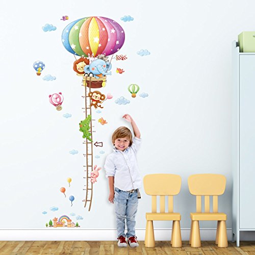 Decowall, dm-1606, animal hot air balloons height chart…