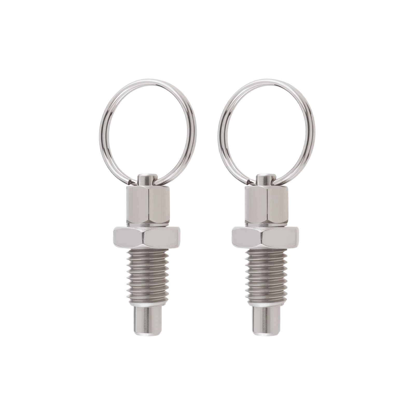 EMSea 2PCS Spring Plunger with Pull Ring M12 Quick Release Pin Stainless Steel Non-Locking Type Stubby Hand-Retractable Spring Plunger for Industrial Equipment