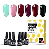 Lagunamoon Gel Nail Polish UV Led Soak Off Gel Polish New Start Lacquers Manicure Pedicure Gel Nail Colours Art Kit 6pcs