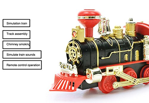 Aurorax Kids Toy - Remote Control Conveyance Car Electric Steam Smoke RC Train Set Model Toy Gift Toy Educational Toy Toddler Infant Intelligence Toys Boys Girls Best Gift (A)