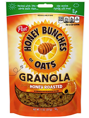 Post Honey Bunches of Oats Granola 10 Ounce Resealable Bag (Honey, 4-Pack)