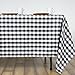 LTC LINENS 60 in. x 126 in. Black and White Checkered Rectangular Tablecloth-Black Gingham Table Cloth for 8 Feet Rectangle Table - Stain Resistant, Washable Fabric Plaid Table Cover for Picnic, Party