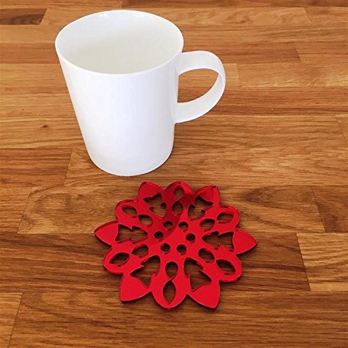 Super Cool Creations Coasters - Snowflake Shaped - Red Mirror - 8 Set