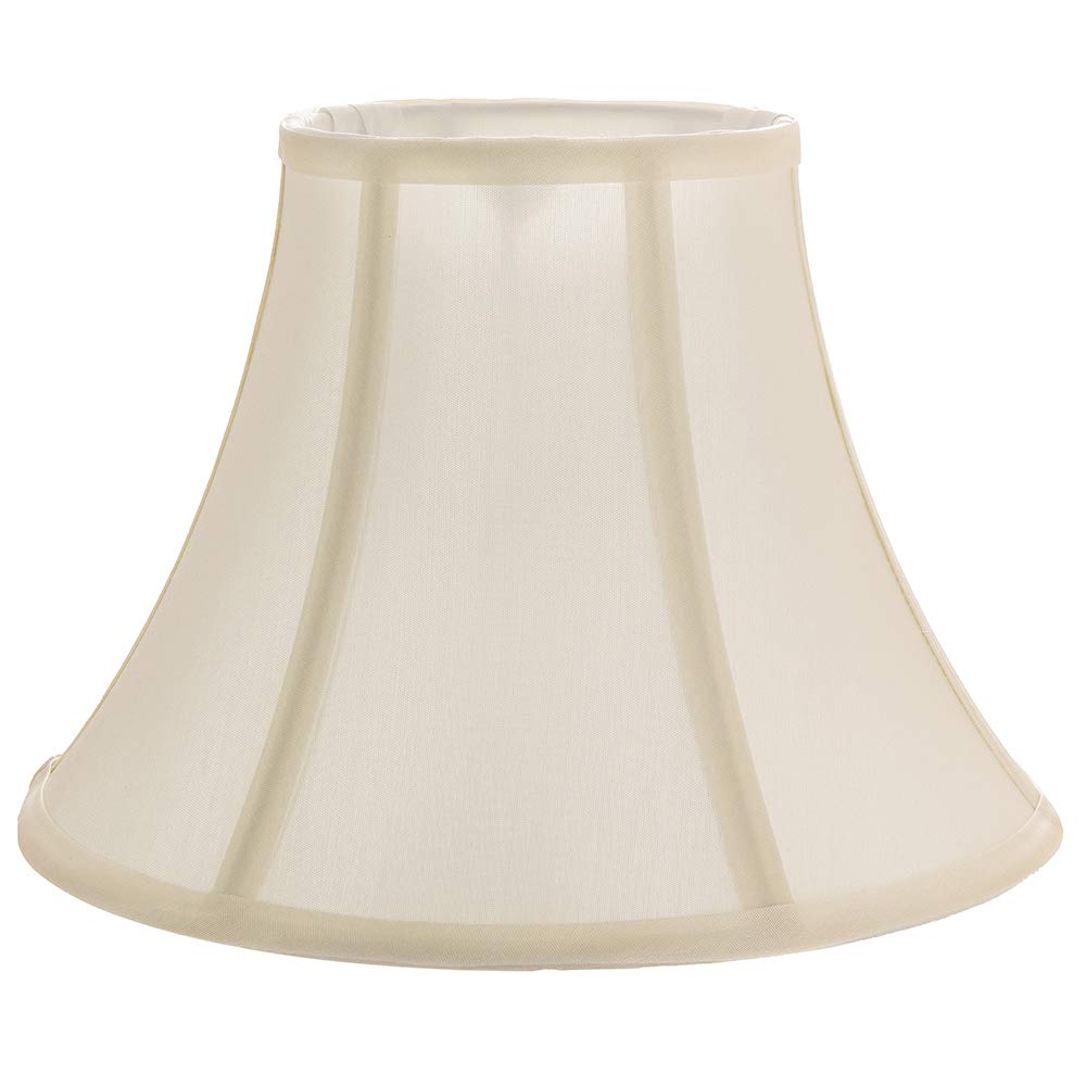 Traditionally Designed Empire Shaped 14 Inch Lamp Shade in Rich Silky Cream Cotton Fabric | 60w Max by Happy Homewares