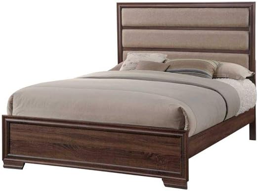 Amazon Com Carina Upholstered Panel Bed Queen Chocolate Wood
