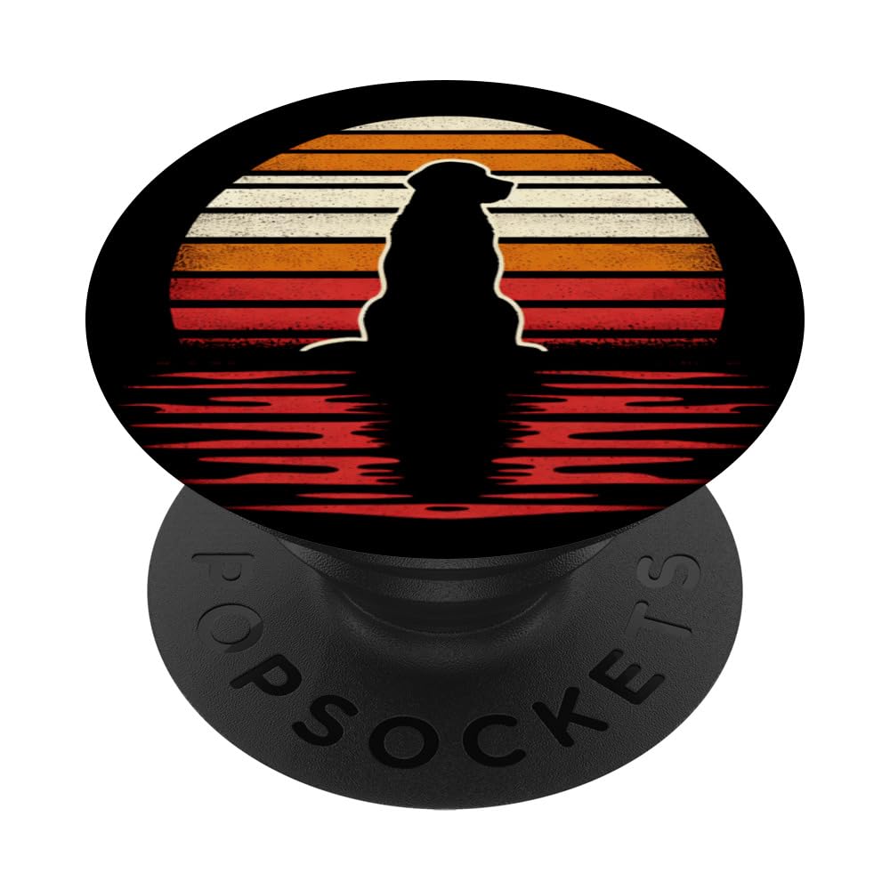 Dog Sunset Retro Style Safari Vintage 70s PopSockets Swappable PopGrip