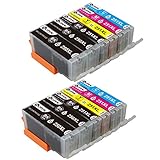 Sotek PGI-250 CLI-251 Ink Cartridges 12 Pack (2 Sets + 2 BK), Work for Pixma MX922 MG5520 MG5420 MG6320 MG7120 MX722 iP7220 iP8720 iX6820 Printers