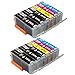 Sotek PGI-250 CLI-251 PGI-250XL CLI-251XL Ink Cartridges 12 Pack (2 Sets + 2 BK), Work for Pixma MX922 MG5520 MG5420 MG6320 MG7120 MX722 iP7220 iP8720 iX6820 Printers