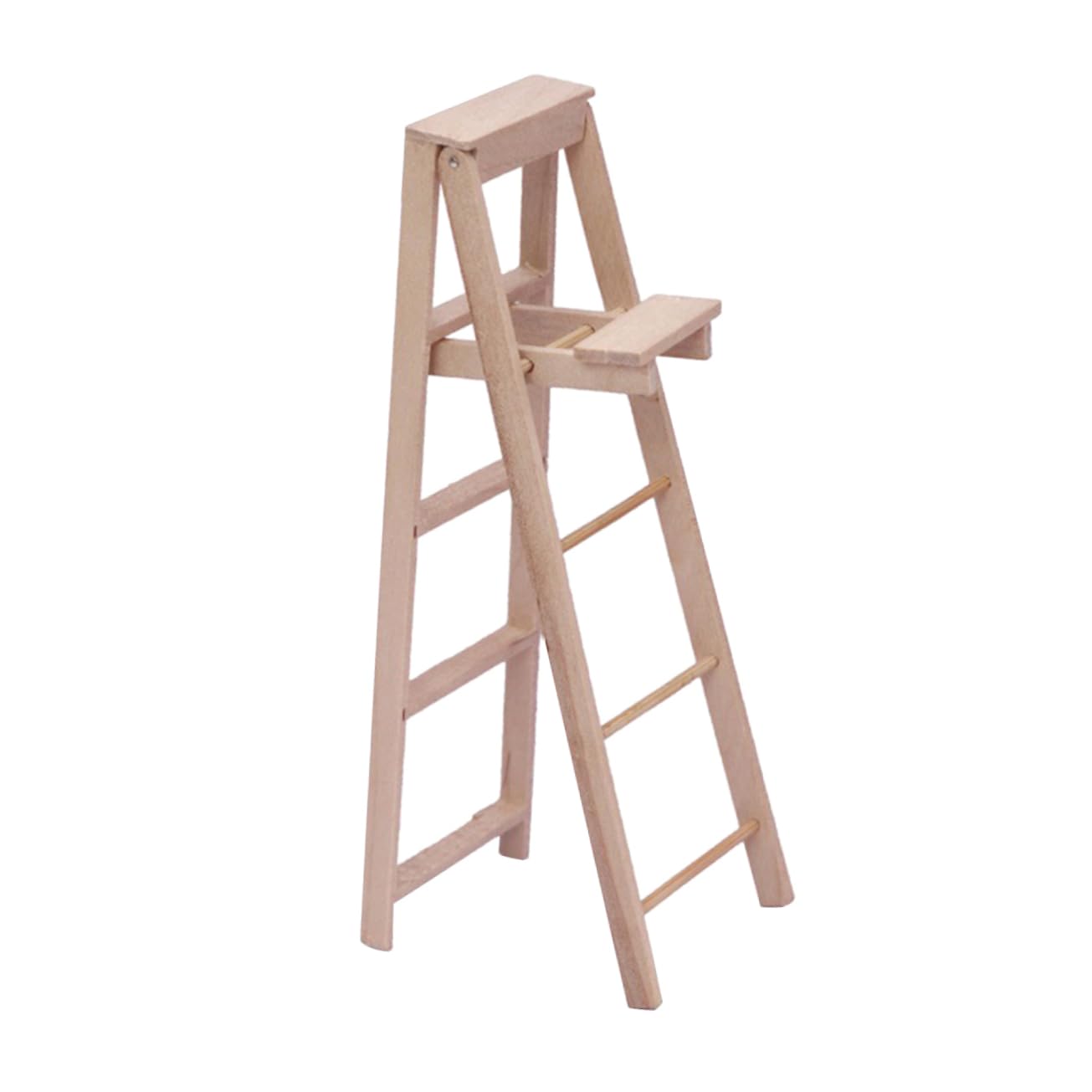 Photo 1 of ibasenice Mini Ladder Wood Step Ladder Mini House Wooden Ladders Wood Furniture Miniatures Table Top Decor Bonsai Decor Miniature Wooden Ladders