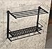 Hiendure Oil Rubbed Bronze Solid Brass Wall Mounted Dual Tier Corner Bracket Bathroom Storage Shelf Shower Caddy Cosmetics Holder with Safefix and Towel Bar