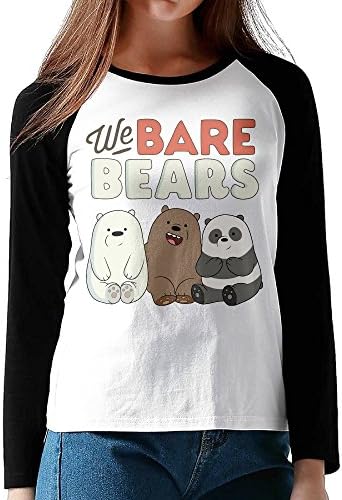Lady We Bare Bears Cotton Long Sleeve Raglan Tee Shirt Large