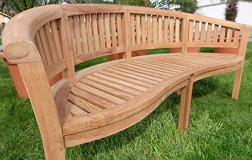 Marko Gardening Banc De Jardin En Teck Xxxl Banc Arrondi De Banc 3 Places 180 Cm En Bois Huile Tres Resistant Model Coco As S Amazon Fr Jardin