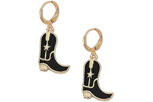 MOEPAPA Enamel Western Cowgirl Boot Earrings Cowgboy Dangle Drop earrings