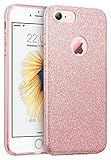 iPhone 7 case, SZJJX SHINY Series [Bling Crystal] Slim TPU Bumper Case for Apple iPhone 7 Shock Absorbing Scratch Resistant Frame THREE LAYER Protection Cover Protector 4.7 inch-Pink