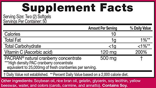 AZO CRANBERRY URINARY TRACT HEALTH DIETARY SUPPLEMENT 1 SERVING = 1 GLASS OF CRANBERRY JUICE HELPS CLEANSE AND PROTECT THE URINARY TRACT FAST ACTING 100 SOFTGELS