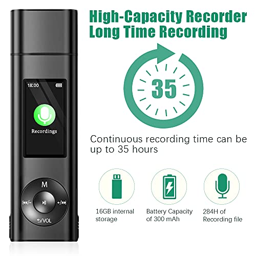 thumbnail image 2 of 16GB Voice Recorder With Voice Activation - Tiny Recorder For Lectures, Meetings, Interviews 2 of 14