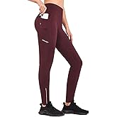 baleaf Women's Fleece Lined Leggings Water Resistant Winter Clothes Running Tights Cold Weather Hiking Pants Zip Pockets