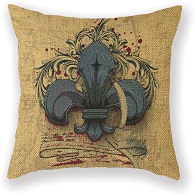 Customized Standard New Arrival Pillowcase Vintage Fleur De Lis Damask Grunge Throw Pillow 18 X 18 Square Cotton Linen Pillowcase Cover Cushion