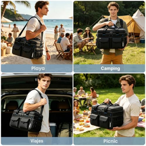 Youngoa Portable Cooler, 40L Large Foldable Beach Cooler, Portable Thermal Bag, Waterproof Leakproof Isothermal Bag
