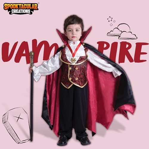 Spooktacular Creations Halloween Gothic Vampire Costume Kids, Deluxe Halloween Vampire Costumes for Dress Up, Role Play
