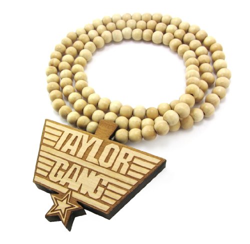 Wooden Taylor Gang Pendant Piece 36" Bead Chain Good Wood Style