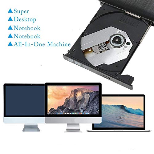 External CD Drive, USB 3.0 Portable CD DVD Player,Ultra Slim CD DVD Drive Burner Reader Writer with Embedded Cable, Excellent External DVD Drive for Mac Laptop Notebook and Desktop - Thumbnail 3