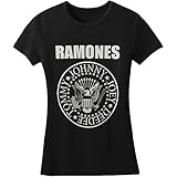 Ramones Seal Logo Ladies Juniors T-shirt - Black