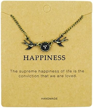 Fun Daisy Retro Swallows Nest Pendant Love Fmaily Happiness Necklace