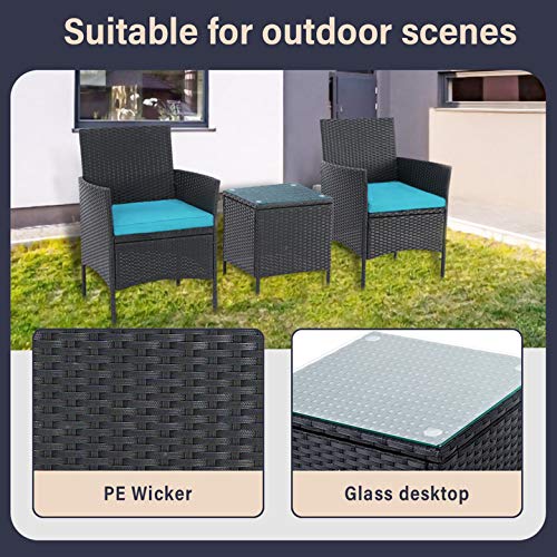 Oakmont Patio Furniture Set 3 Piece Outdoor Wicker Bistro Set Rattan