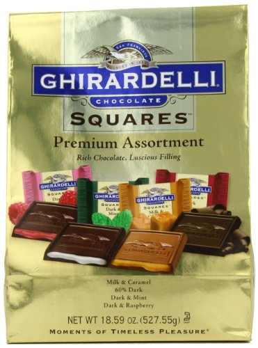 Ghirardelli squares premium assortment gold, 18.59 oz.