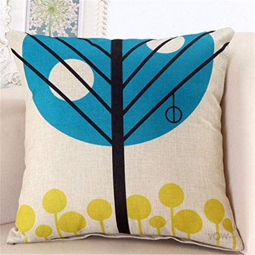 Case Cushion Cover Decorative Pillow Covers Fancy Blue Tree