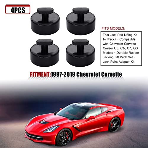 Aluminum Leave-In Lift Jack Pads (4 Pack) For Corvette C5 C6 C7 C8 & Porsche Models – CNC Machined With Hardware