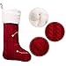 LimBridge Christmas Stockings, 2 Pack 18 inches Large Cable Knit Knitted Faux Fur Cuff, Xmas Rustic Personalized Stocking Decorations for Family Holiday Season Decor, White or Burgundy