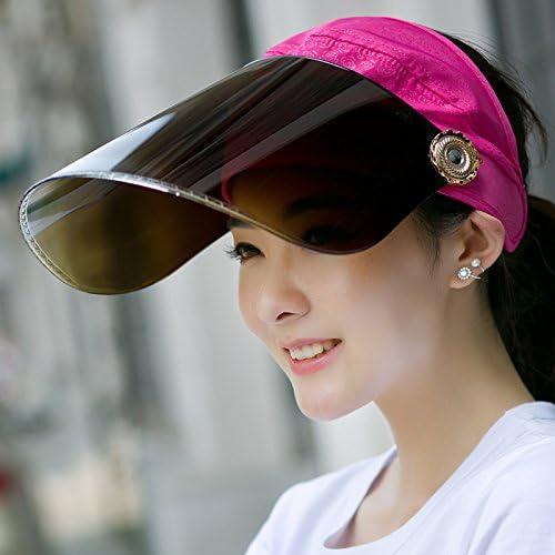 GAOQIANGFENG Summer hat girl sun cap female riding car sunscreen sunscreen SUNCAP sun cap male electric car empty top lens cap,M (56-58cm),Rose red
