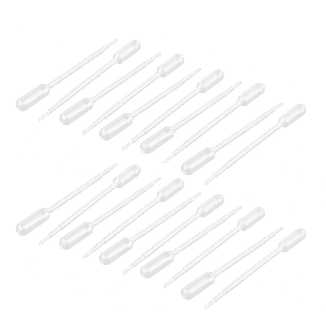 sourcingmap 20Pcs 1ML Plastic Disposable Eye Dropper Graduated Transfer Pipette Droppers