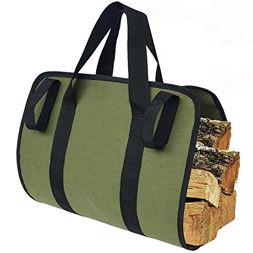 Nrpfell Supersized Canvas Firewood Wood Carrier Log Camping Outdoor Holder Carry Bag Protect Shoulder Handbag Canvas Case