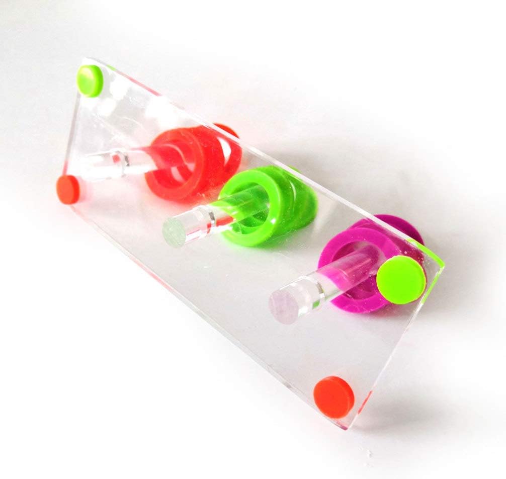 Balacoo Bird Ring Toy Acylic Interactive Ring Toss Game Puzzle Toy Fencing Training Bird Educational Toy Parrot Chew Play Tabletop Toy (Random Color) - Image 3