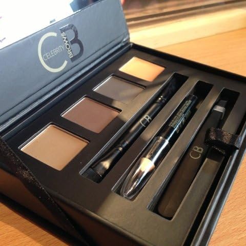 THE Celebrity Range NEW Eyebrow Compact Kit - 3 Shades of Long Lasting Colour (Blonde, Brown, Charcoal)