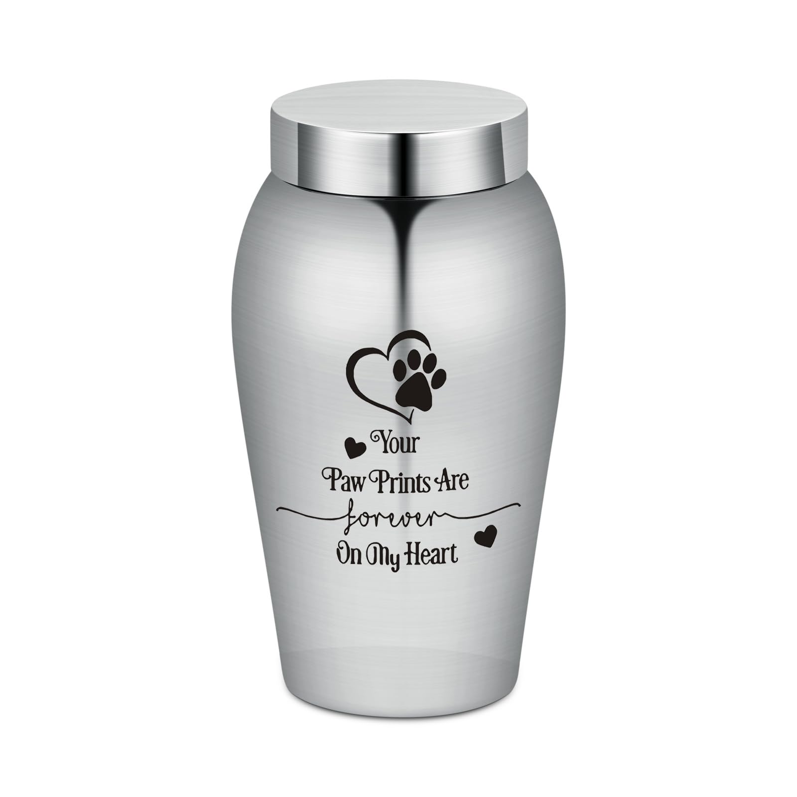 AIWENXI Stainless Steel Paw Print Mini Urn Memorial Urn Keepsake Pet Dog Cat Urns Mini Urns for Cremation Ashes