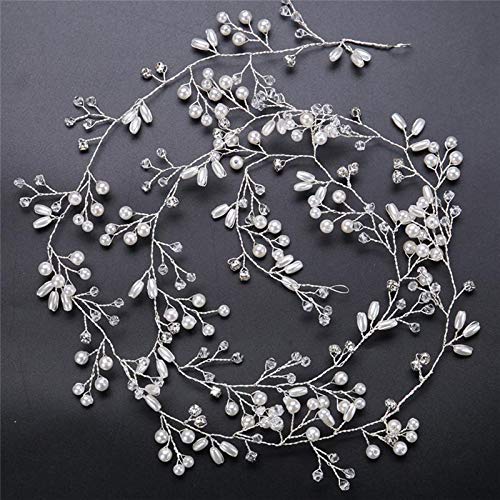 Wedding Jewelry Headdress For Bride made Wedding Hair Accessories Crown Floral Crystal Pearl Hair Ornaments 35/50/100/150 150cm1
