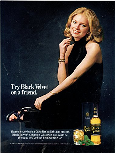 Black Velvet Blended Canadian Whiskey Vintage Magazine Ad 