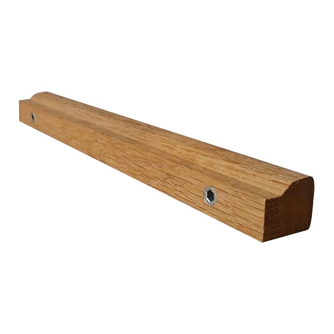 4 x Wooden Door Handles, Solid Oak 155mm Bar Handles for Kitchen