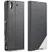 GreatShield SHIFT LX Leather Wallet Stand Flip Case with Card Slot for Sony Xperia Z2 - Retail Packaging (Black/White)